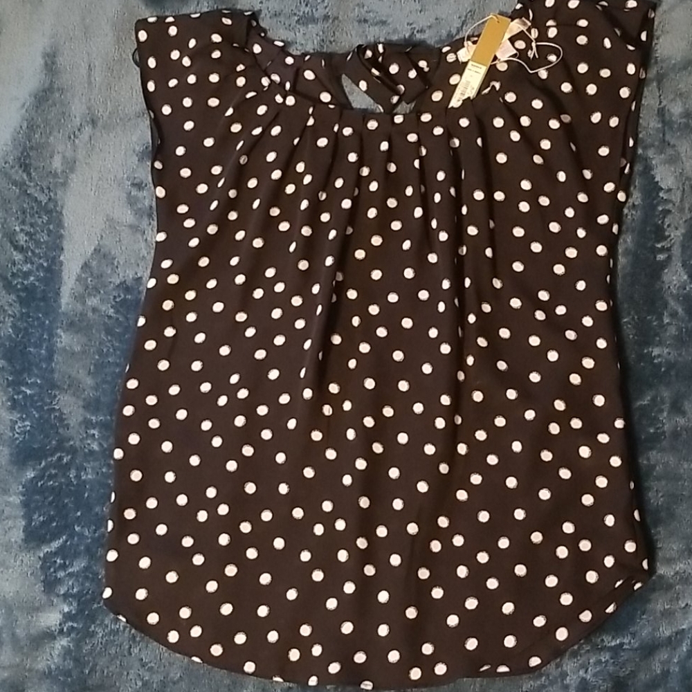NWT LC Lauren Conrad Polka Dot Blouse